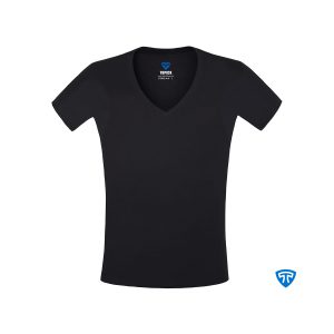 زیرپوش ضد تعریق یقه هفت باز مردانه مشکی تاپیک